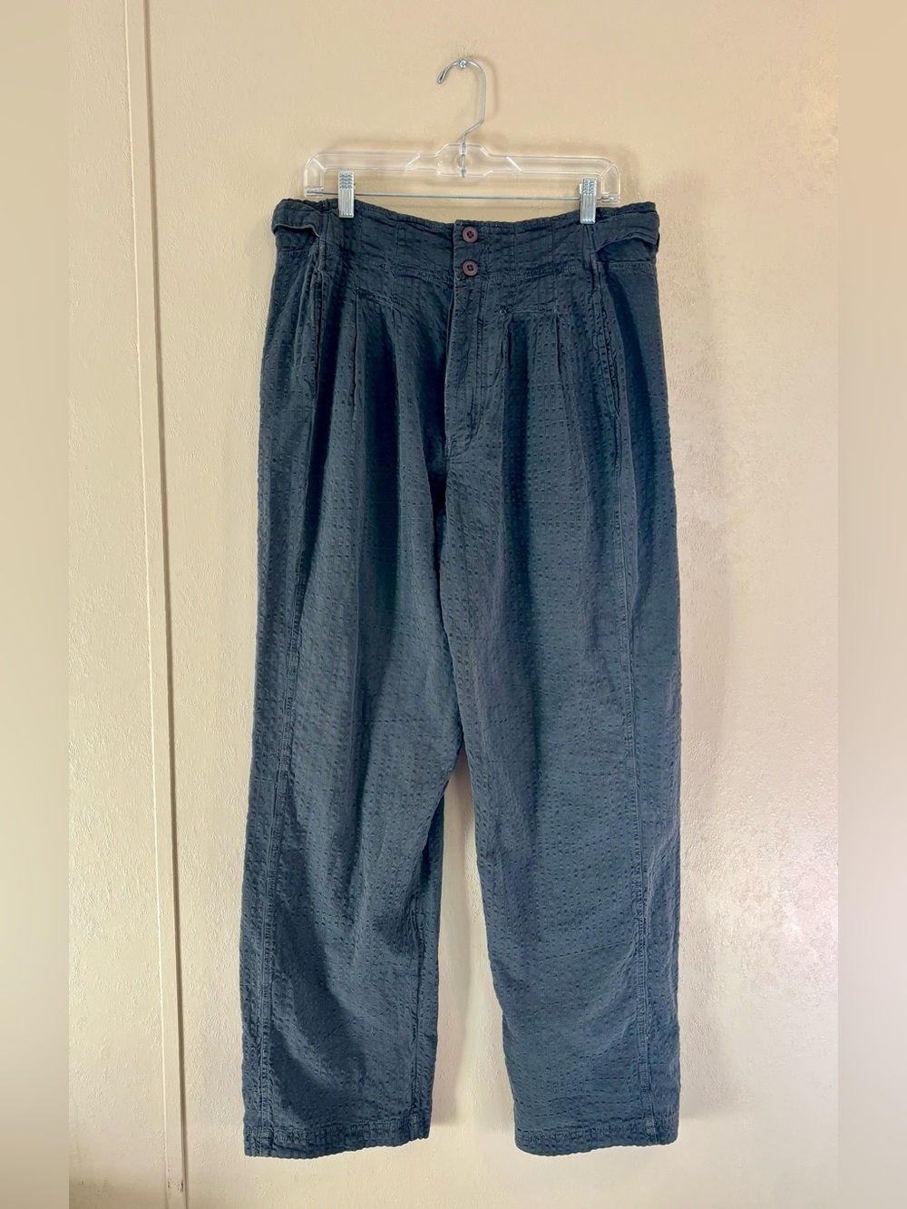 NWOT Free People Thin Line Straight Chino Trousers Cotton Linen Blend sz 10